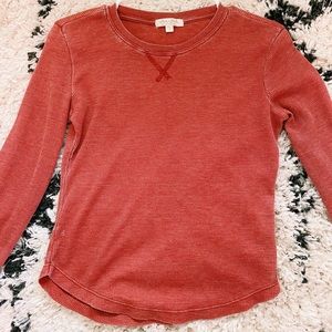 orange waffle tee - long sleeves